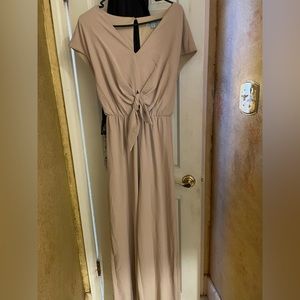 She & Sky beige pants romper medium